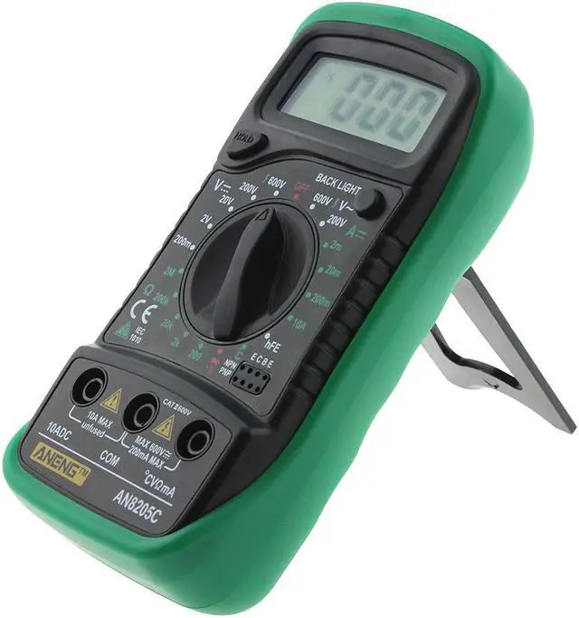 Alt view image 7 of 7 - ANENG AN8205C Digital Multimeter AC/DC Ammeter Volt Ohm Tester Meter Multimetro With Thermocouple LCD Backlight Portable - Green