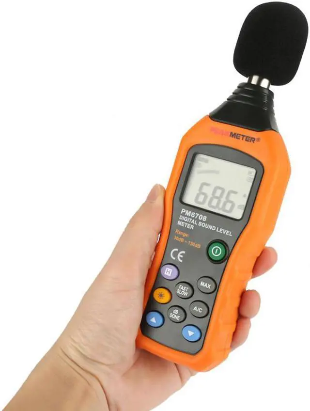 Alt view image 2 of 7 - PEAKMETER PM6708 Sound Level Meter LCD Digital Audio Decibel Sound Noise Level Meter Tester 30-130dB Decibel Tester