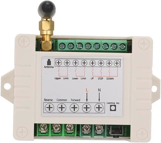 Alt view image 3 of 7 - AC85-250V 10A 2CH Motor Remote Control Switch