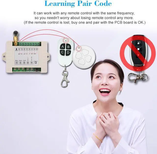 Alt view image 6 of 7 - AC85-250V 10A 2CH Motor Remote Control Switch