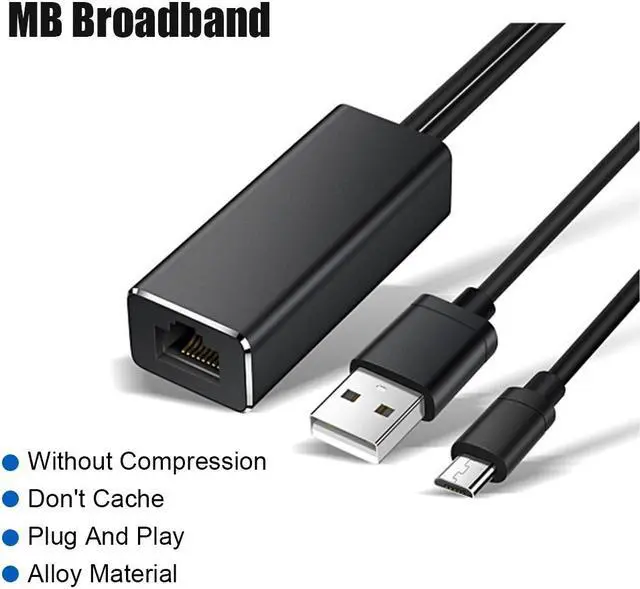 Alt view image 3 of 7 - Portable USB2.0+Micro2.0 Transform RJ-45 100MB Network Card Converter Mult-Function Black Aluminium Alloy Dual Wire Converter