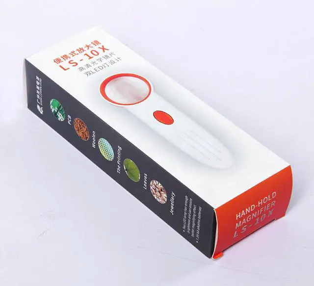 Alt view image 6 of 6 - Portable 10X Magnifier Magnifying Glass illuminated LEDs Handheld Magnifier Light Magnified Tool For Reading