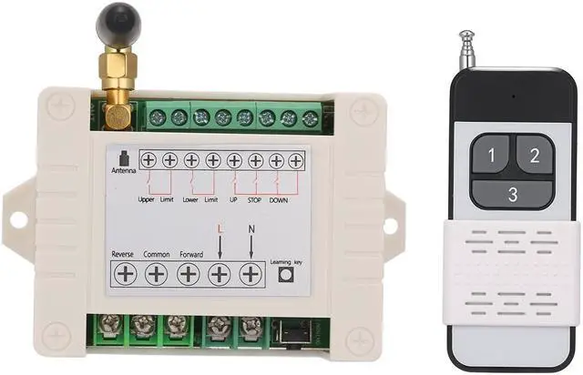 Alt view image 2 of 7 - AC85-250V 10A 2CH Motor Remote Control Switch
