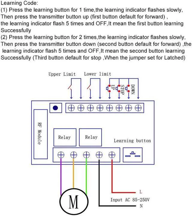 Alt view image 7 of 7 - AC85-250V 10A 2CH Motor Remote Control Switch