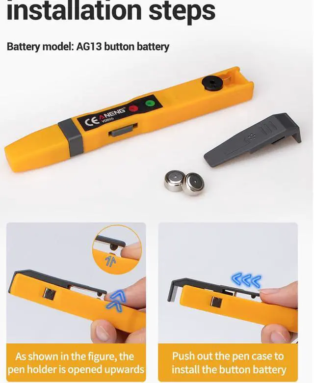 Alt view image 5 of 7 - ANENG VD806 AC/DC Voltage Tester Vape Pen Battery Current Non Contact Voltage Detector Electrical Circuit Tester Led Pencils