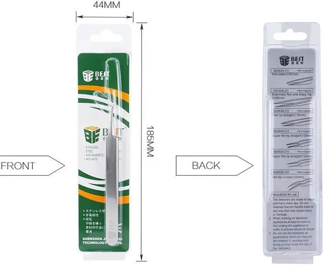 Alt view image 6 of 6 - BST-18L Blackhead Tweezers Eyelash Extension Nipper Anti Acid Steel Needle Tweezers Removal Acne Face Care Curved Straight Nail Tool