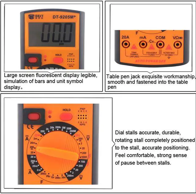 Alt view image 2 of 6 - Digital Multimeter DC AC Voltage Current Meter Auto Range Precision Meter Tester