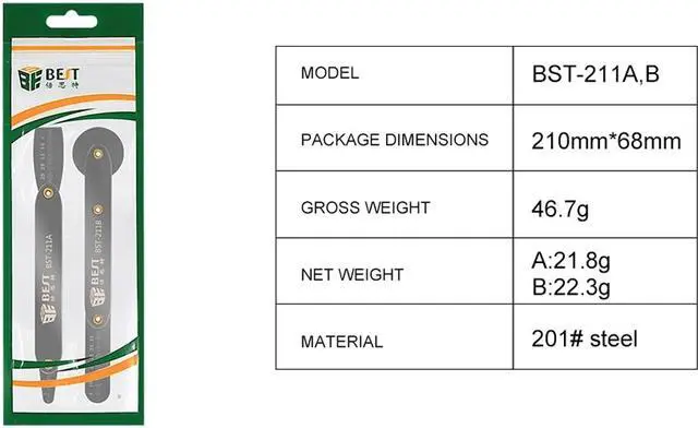 Alt view image 3 of 7 - BEST BST211A/211B Universal Mobile Phone Repair Opener Tool Metal Disassemble Crowbar Metal Steel Pry For Mobile Phone Hand Tool Set