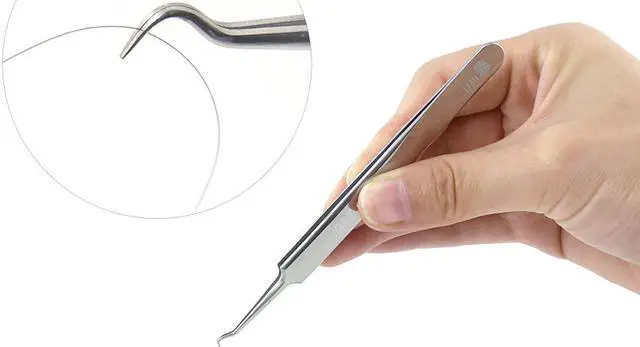 Alt view image 4 of 6 - BST-18L Blackhead Tweezers Eyelash Extension Nipper Anti Acid Steel Needle Tweezers Removal Acne Face Care Curved Straight Nail Tool