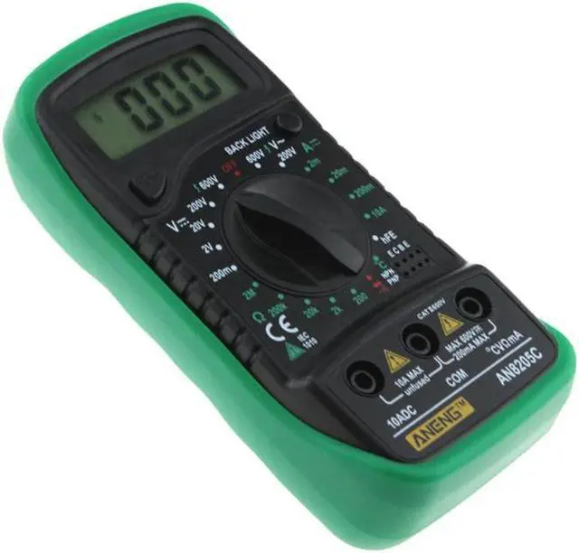 Alt view image 6 of 7 - ANENG AN8205C Digital Multimeter AC/DC Ammeter Volt Ohm Tester Meter Multimetro With Thermocouple LCD Backlight Portable - Green