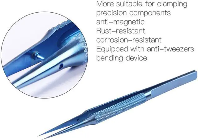Alt view image 2 of 4 - Titanium Alloy Tweezers Professional Repair Fingerprint Fly Line Phone Motherboard Precise Antimagnetic Electronics Tweezers - BT-11