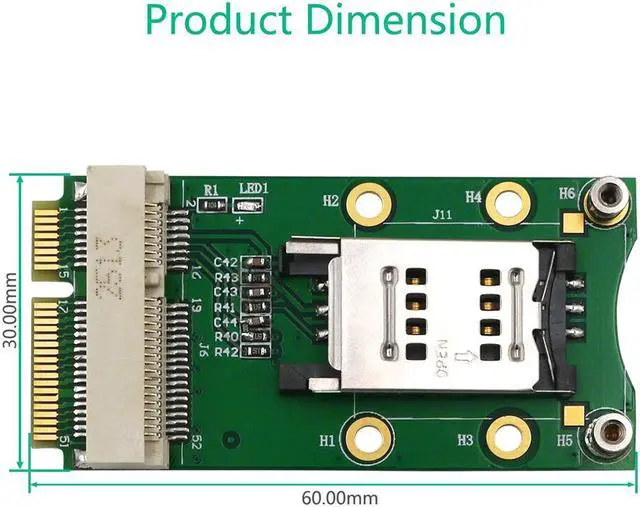 Alt view image 4 of 4 - Mini PCI-E Adapter with SIM Card Slot for 3G/4G WWAN LTE GPS Card