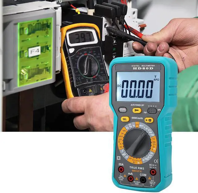 Alt view image 4 of 5 - HD80D 6000 Counts Digital Multimeter ACV/DCV Electric Hand-Held Tester Meter LCD Multimeter Electrical instrument