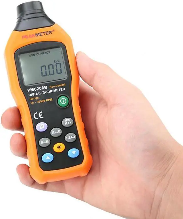 Alt view image 5 of 7 - PEAKMETER PM6208B Digital Tachometer Digital Non-Contact Tachometer RPM Speed Meter Revolution Meter Speed Measuring Instrument