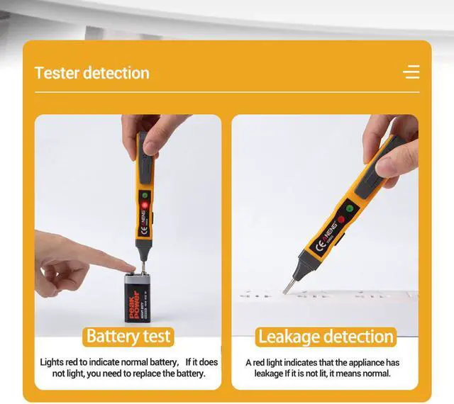 Alt view image 3 of 7 - ANENG VD806 AC/DC Voltage Tester Vape Pen Battery Current Non Contact Voltage Detector Electrical Circuit Tester Led Pencils
