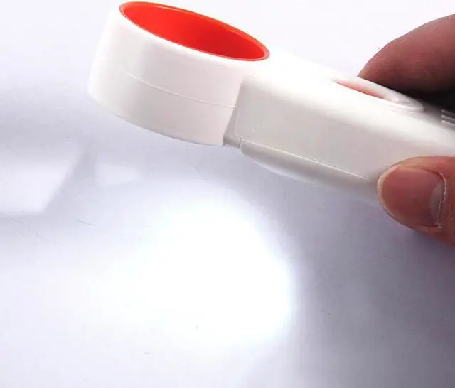 Alt view image 3 of 6 - Portable 10X Magnifier Magnifying Glass illuminated LEDs Handheld Magnifier Light Magnified Tool For Reading