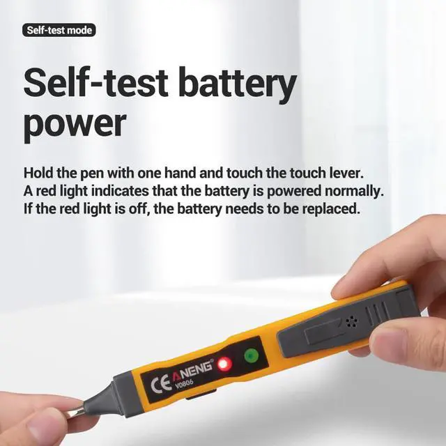 Alt view image 7 of 7 - ANENG VD806 AC/DC Voltage Tester Vape Pen Battery Current Non Contact Voltage Detector Electrical Circuit Tester Led Pencils