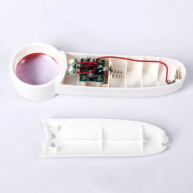 Alt view image 5 of 6 - Portable 10X Magnifier Magnifying Glass illuminated LEDs Handheld Magnifier Light Magnified Tool For Reading