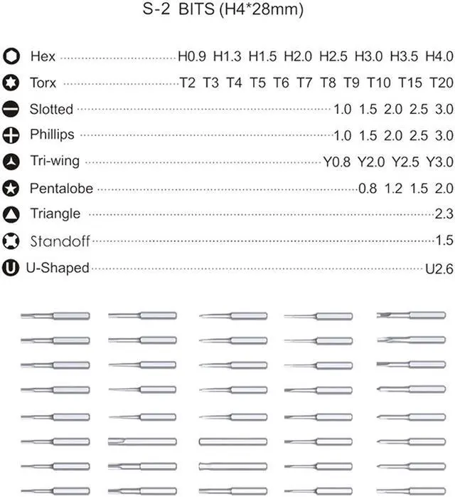Alt view image 4 of 7 - JAKEMY JM-Y02 Plus 40 Bits Precision Electric Power Screwdriver Set LED Light DIY Maintaince Tools for Cellphone Camera Laptop Improvement
