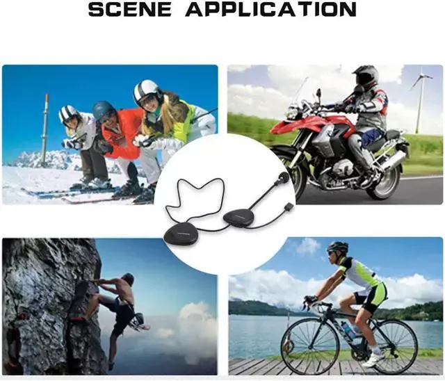 Alt view image 5 of 7 - VNETPHONE V1-2A BT 4.0 Moto Helmet Headset Wireless Handsfree Stereo Earphone Motorcycle Helmet Headphones MP3 Speaker