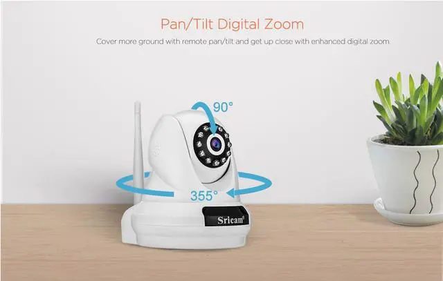 Alt view image 3 of 6 - SRICAM SP018 Wireless 1080P IP Camera Wifi Security Camera Indoor Night Vision P2P 2MP CCTV Camera PTZ Dome Camera CMOS Sensor