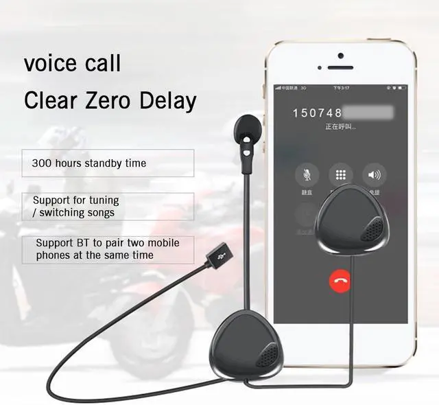 Alt view image 2 of 7 - VNETPHONE V1-2A BT 4.0 Moto Helmet Headset Wireless Handsfree Stereo Earphone Motorcycle Helmet Headphones MP3 Speaker