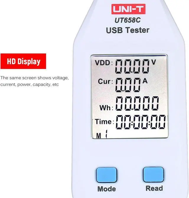 Alt view image 3 of 7 - UNI-T UT658C USB Power Meter LCD USB Tester Detector Voltmeter Ammeter Digital Power Capacity Tester