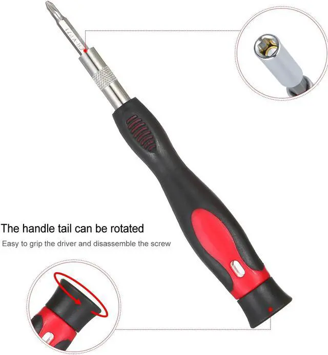 Alt view image 6 of 7 - 65PCS Ratchet Nut Driver and Screwdriver Kit Low-magnetic Screw Driver Bit and 1/4-Inch Drive Socket Set with 51-Piece Slotted/Philips/Pozi/Torx/Square/Hexagon Bits + 9-Piece Sockets + 2-Piece Extensi