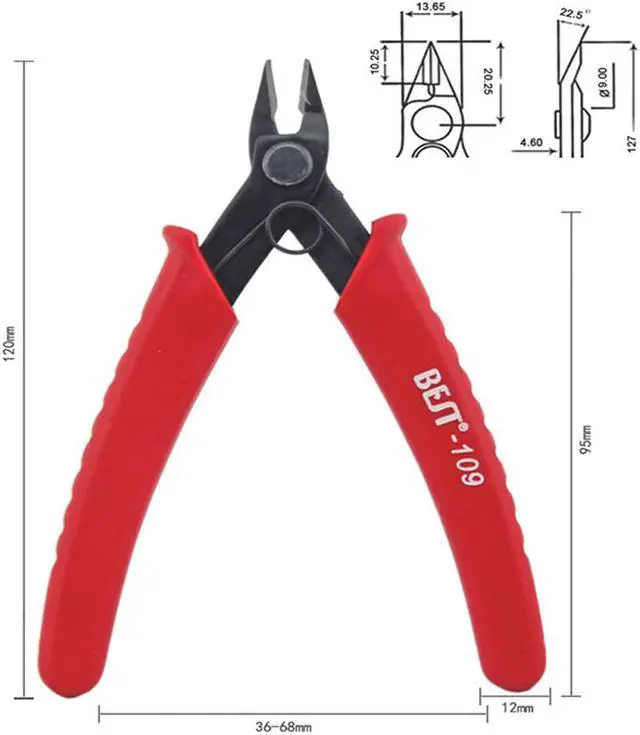 Alt view image 5 of 5 - Mini Electrical Wire Stripping Shears Diagonal Nipper Cutters Side Cutting Snips Flush Nipper Diagonal Pliers Hand Tools