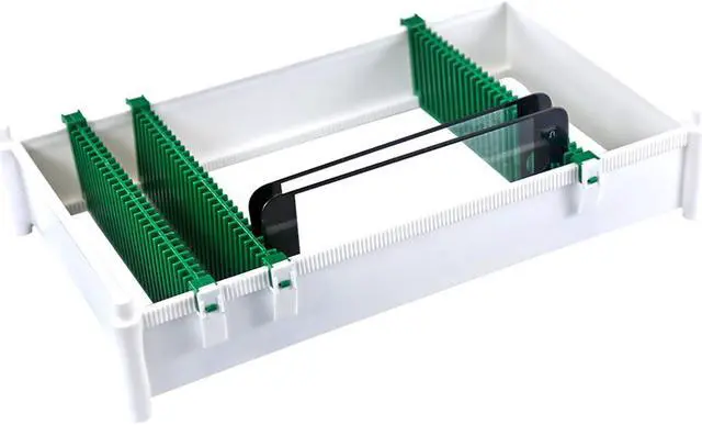 Alt view image 4 of 5 - Anti Static Adjustable LCD Screen Holder Plastic Tray for iPhone Samsung Dismountable Mobile Tempered Glass Storage Box - 1 Floor