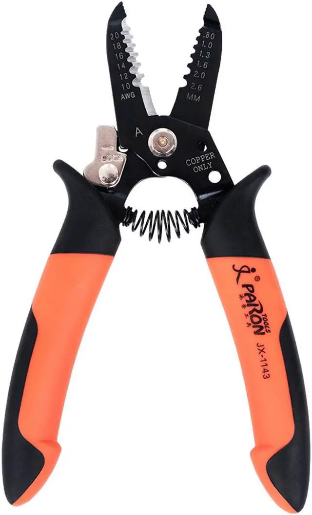 Alt view image 3 of 7 - PARON JX-1143-A 6-hole Multifunctional Wire Stripper Fine Grinding Stripping Shearing Type Wire Clamping Pliers Double-layer Two-color Comfortable Handle Wire Cutting Pliers AWG20-10 0.8-2.6mm²
