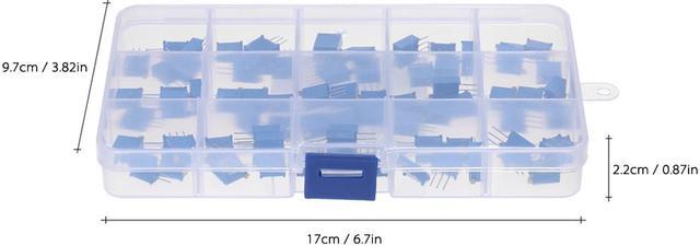 Alt view image 4 of 6 - 75pcs 3296W Multiturn Trimmer Potentiometer Assorted Kit Variable Resistors 15 Values 50-2M ohm