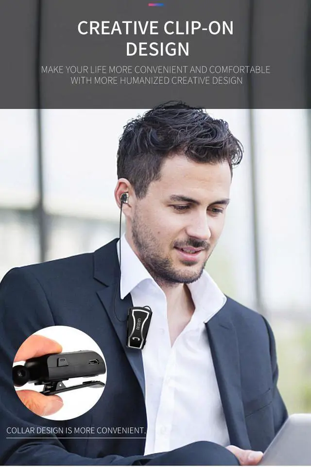 Main image of UKELILI UK-880 Wireless Bluetooth Headset Earphones In-Ear UK-890 Vibrating Alert Wear Clip Hands Free Earphone For Smartphones (White)