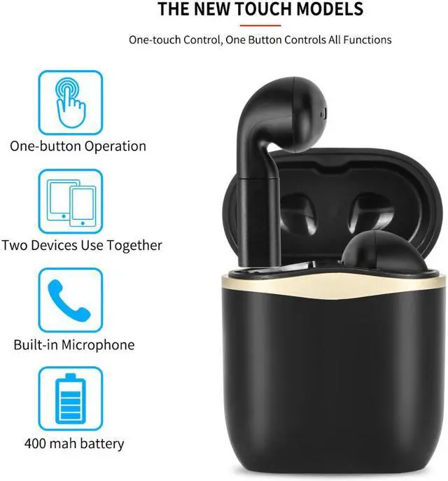Alt view image 6 of 7 - Fineblue J1 PRO Wireless Bluetooth Earphones Dual microphone TWS TOP APTX HD Headphone Smart Sensor 8D Stereo Super Bass Earbuds (Black)