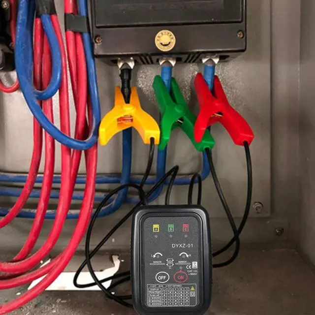 Alt view image 6 of 7 - Non-Contact Phase Detector Digital Phase Sequence Tester Phase LED Indicator Clamp Positive/Reverse Phase Tester AC70~600V 50/60Hz