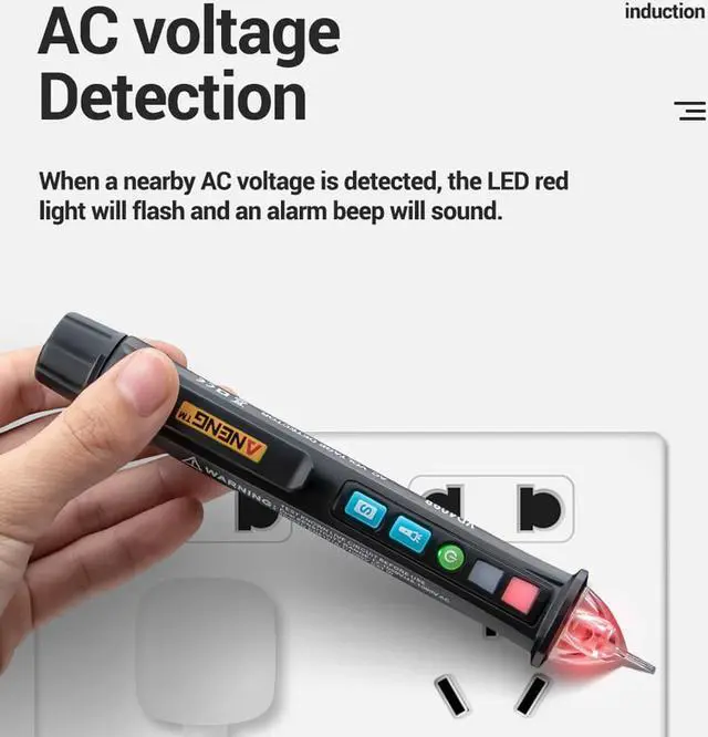 Alt view image 3 of 6 - ANENG VD409B Crcuit Breaker Finder LED Tester Non-contact AC Voltage Detector Tester Meter 12V-1000v Pen Wire Tracker Scanmarker