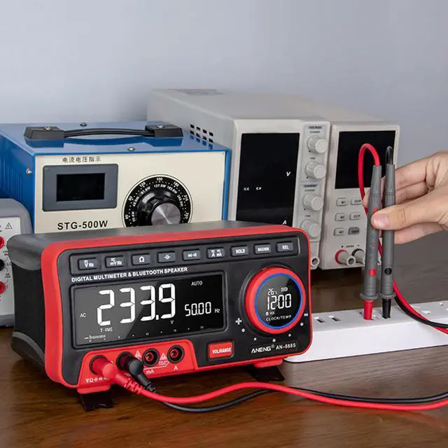 Alt view image 4 of 7 - ANENG AN888S Profesional Digital Bench Multimeter 19999 Counts Transistor Tester Auto Range Voltmeter Multifunction Calibrator - 1