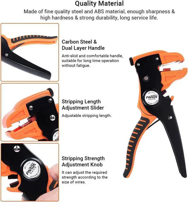Alt view image 7 of 7 - PARON JX-1311 Automatic Duck-billed Stripper Multifunctional Wire Stripping and Cutting Pliers Dual Layer Handle Duckbill Pliers AWG24-10 0.2-6.0mm²