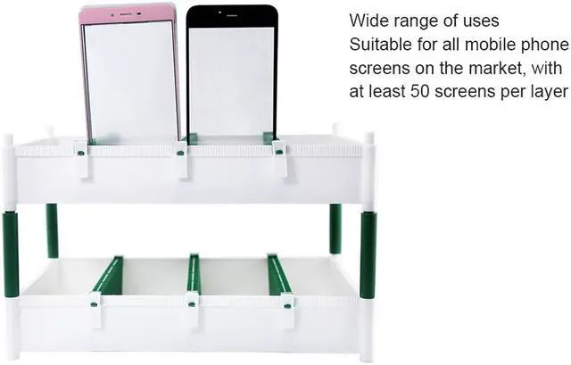 Alt view image 6 of 7 - Anti Static Adjustable LCD Screen Holder Plastic Tray for iPhone Samsung Dismountable Mobile Tempered Glass Storage Box - 2 Floor