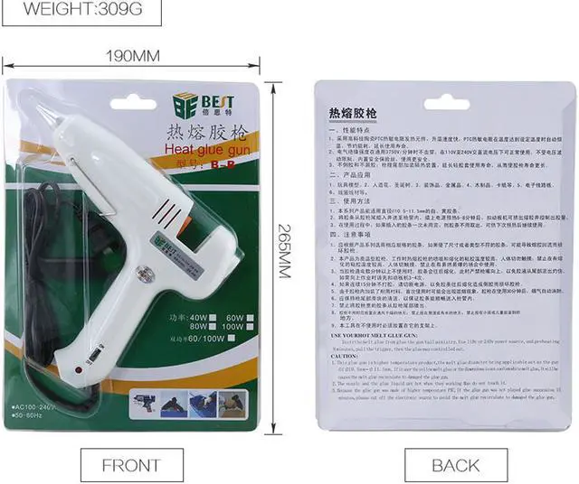 Alt view image 7 of 7 - BST-B-B Hot Melt Glue Gun Heating Repair Tool Switch Electric 110V-220V 40W Glue Sticks Heating Craft Repair Tool