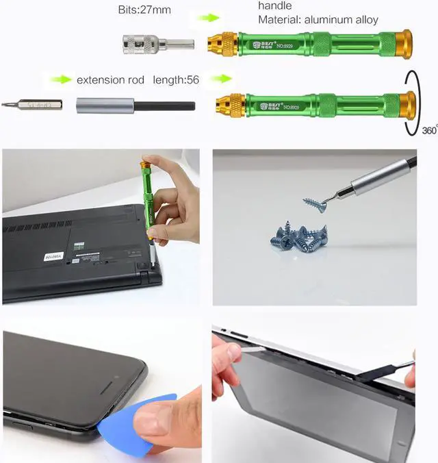 Alt view image 3 of 7 - BST-8929 37 in 1 Multi-function Precision Screwdriver Set with Tweezers Magnetizer Spudger Screwdriver Bits Repair Tools Kit Set