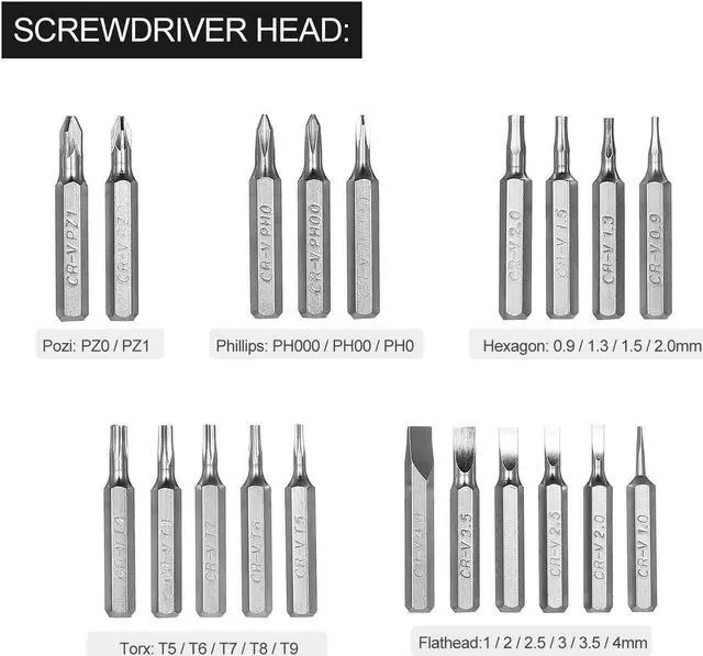 Alt view image 5 of 7 - 65PCS Ratchet Nut Driver and Screwdriver Kit Low-magnetic Screw Driver Bit and 1/4-Inch Drive Socket Set with 51-Piece Slotted/Philips/Pozi/Torx/Square/Hexagon Bits + 9-Piece Sockets + 2-Piece Extensi