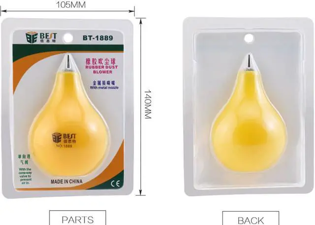 Alt view image 7 of 7 - BT-1889 Rubber Mini Air Blower Pump Dust Cleaner with Metal Nozzle for DSLR Lens Cleaning Tool for SLR Camera Binocular Lens CCD