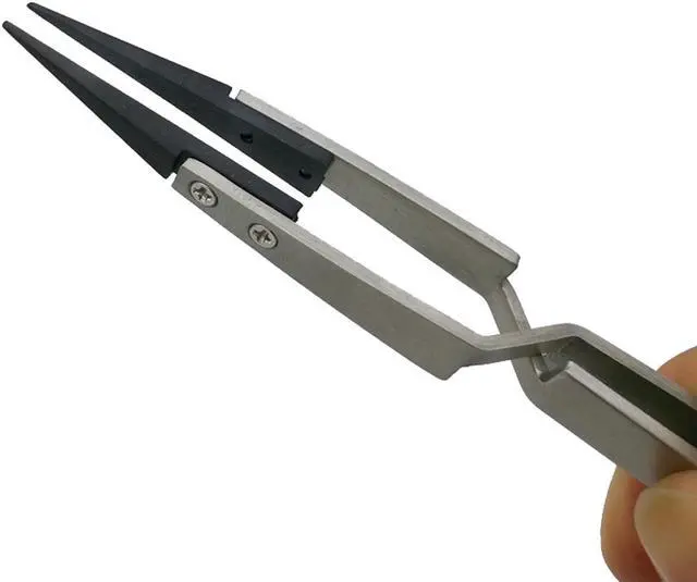 Alt view image 7 of 7 - Rebound Tweezers Stainless Steel Anti-static Precision Tweezers Electronic Maintenance DIY Metal Soldering Precision-Welding