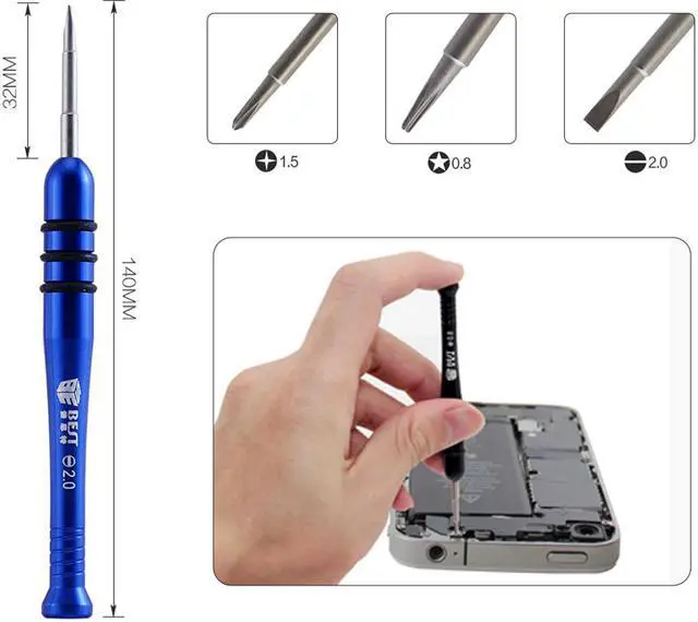 Alt view image 4 of 7 - BST-606 9 in 1 Screwdriver Set Phone Disassemble Spudger Repair Opening Tool Sets Crowbar Blade For Samsung HTC IPad