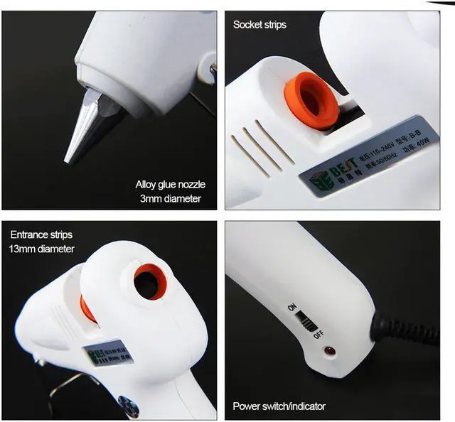 Alt view image 4 of 7 - BST-B-B Hot Melt Glue Gun Heating Repair Tool Switch Electric 110V-220V 40W Glue Sticks Heating Craft Repair Tool