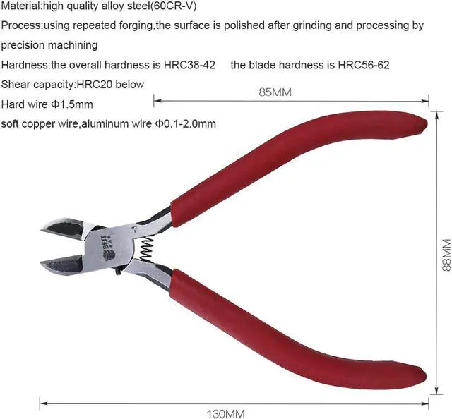 Alt view image 3 of 7 - BST-3 Electrical Wire Cable Cutters Cutting Side Snips Flush Pliers Nipper Hand Tools Cutting Nippers Wire Cutter