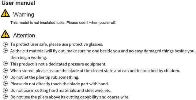 Alt view image 4 of 7 - BST-3 Electrical Wire Cable Cutters Cutting Side Snips Flush Pliers Nipper Hand Tools Cutting Nippers Wire Cutter