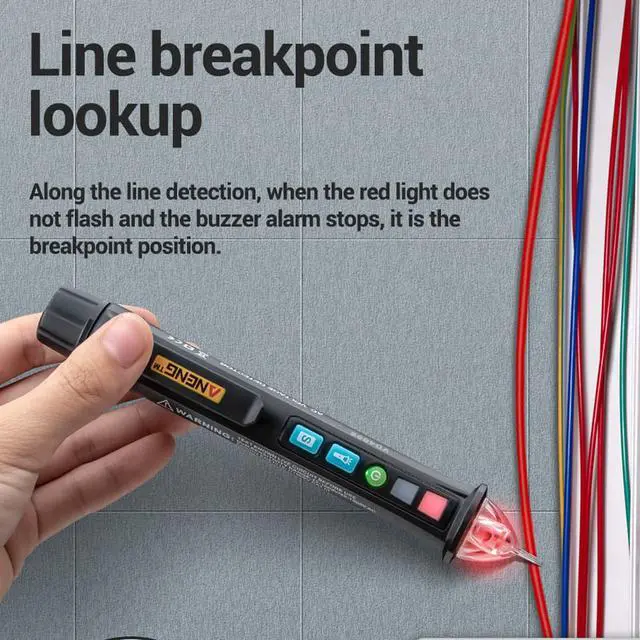 Alt view image 6 of 6 - ANENG VD409B Crcuit Breaker Finder LED Tester Non-contact AC Voltage Detector Tester Meter 12V-1000v Pen Wire Tracker Scanmarker