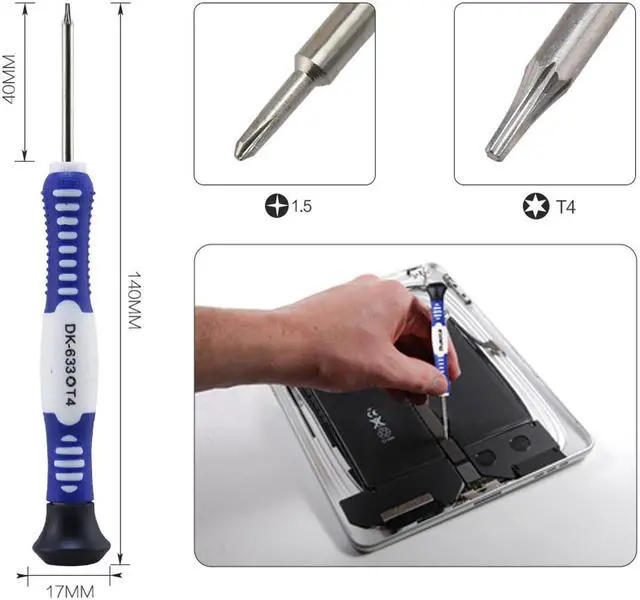 Alt view image 4 of 5 - BST-598 6 in 1 Hand Tools Set Precision 1.5mm Phiilips T4 Trox Screwdriver Suction Cup for iPad Mini 1 2 3 Repair Tools Kit